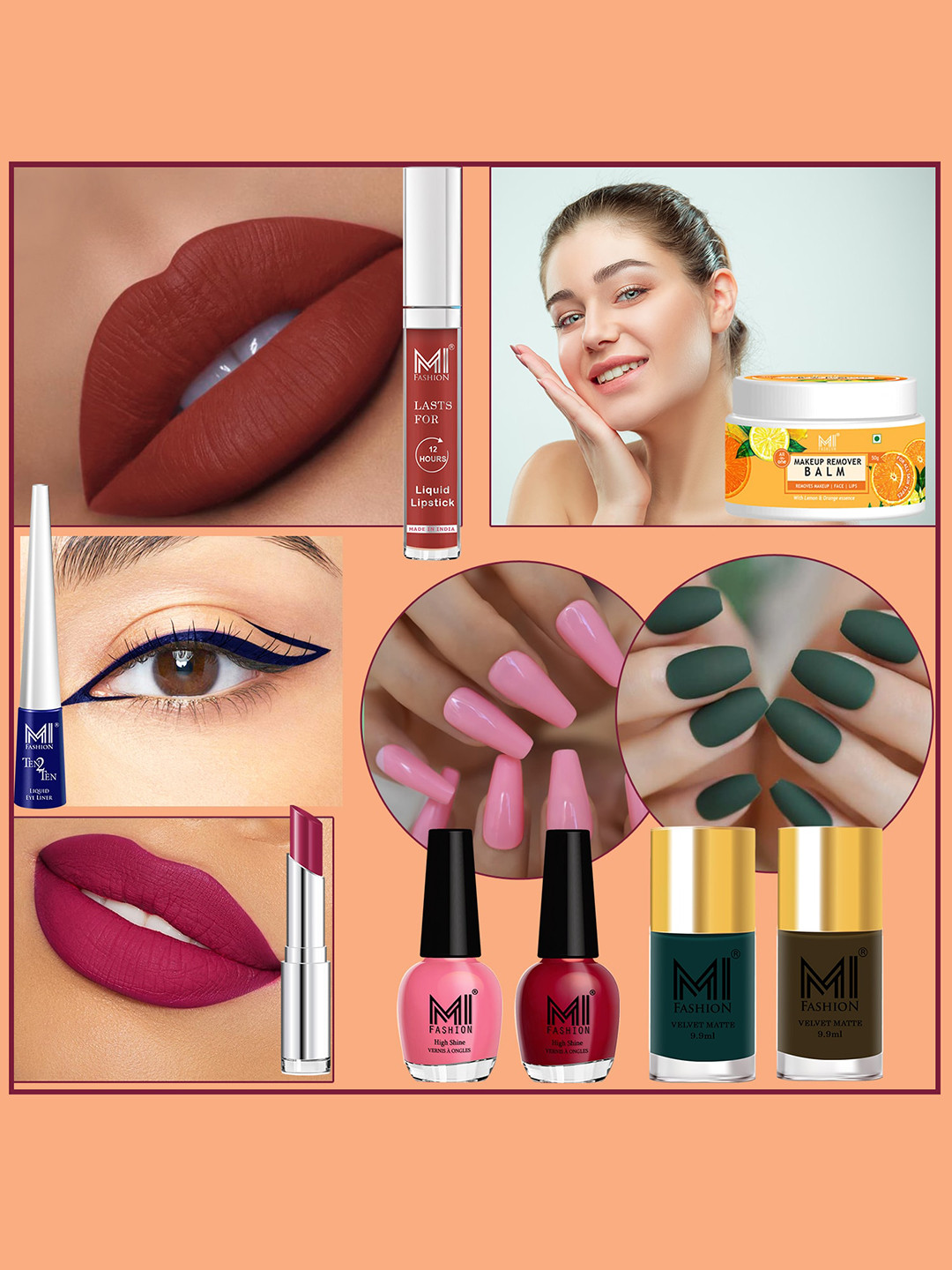 MI FASHION 8 Pcs Premium Makeup Gift Set - Combo B203