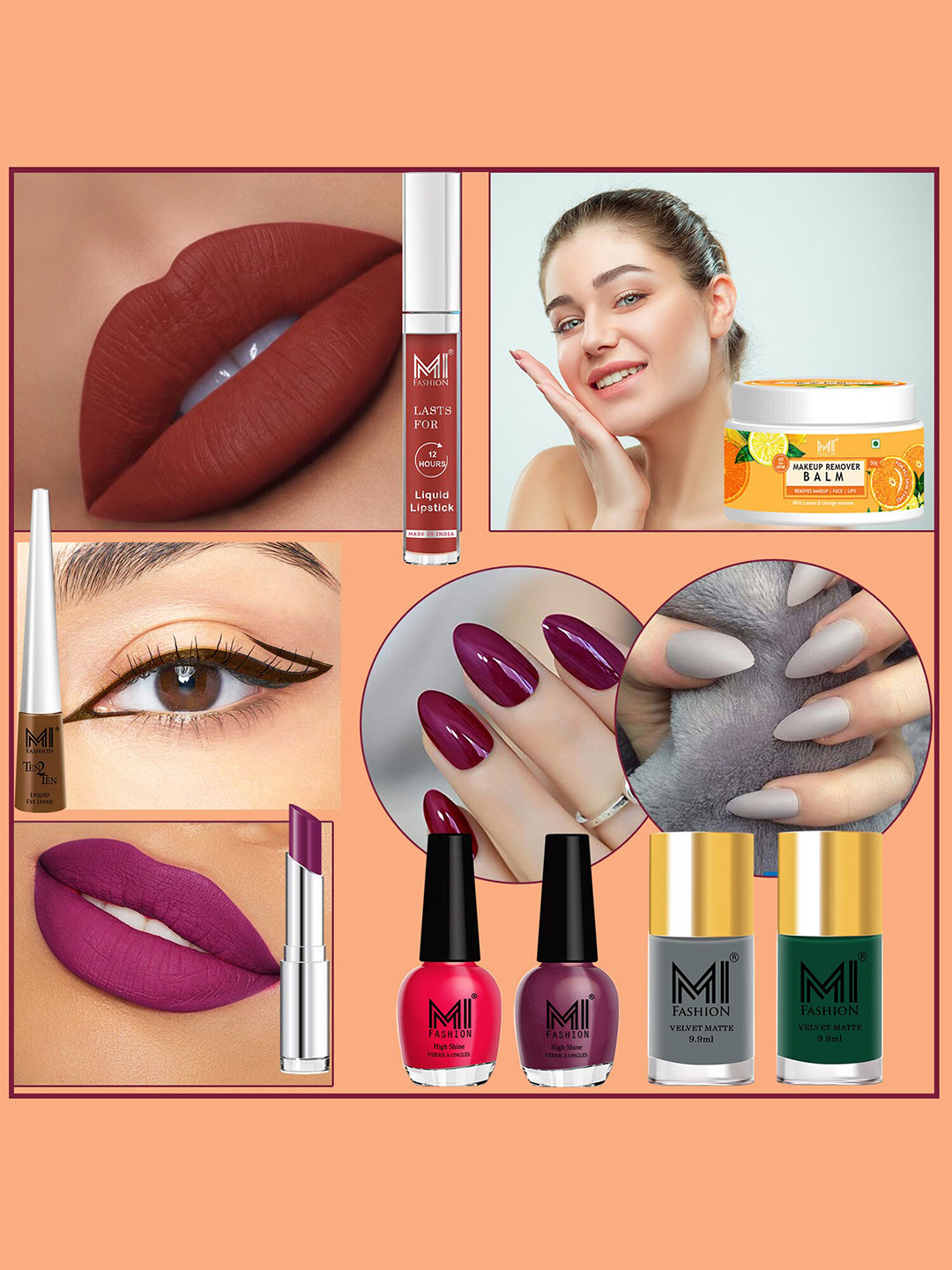 MI FASHION 8 Pcs Premium Makeup Gift Set - Combo B247