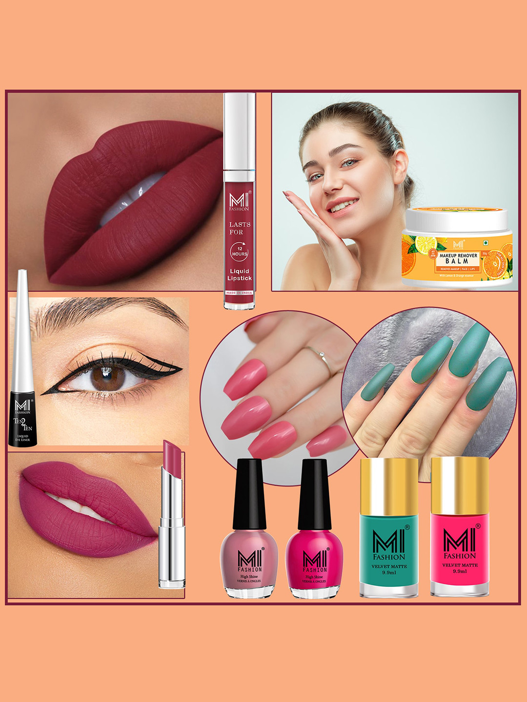 MI FASHION 8 Pcs Premium Makeup Gift Set - Combo B175