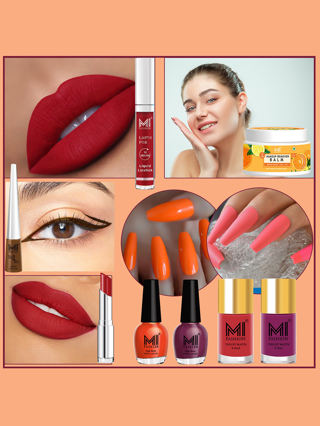 MI FASHION 8 Pcs Premium Makeup Gift Set - Combo B202