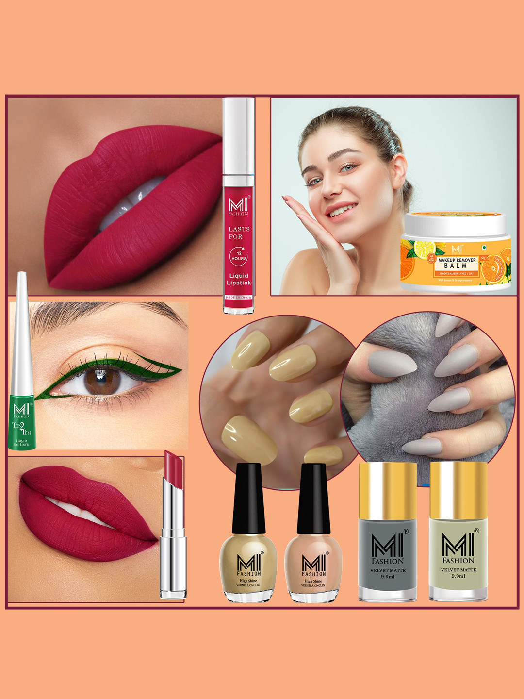 MI FASHION 8 Pcs Premium Makeup Gift Set - Combo B249