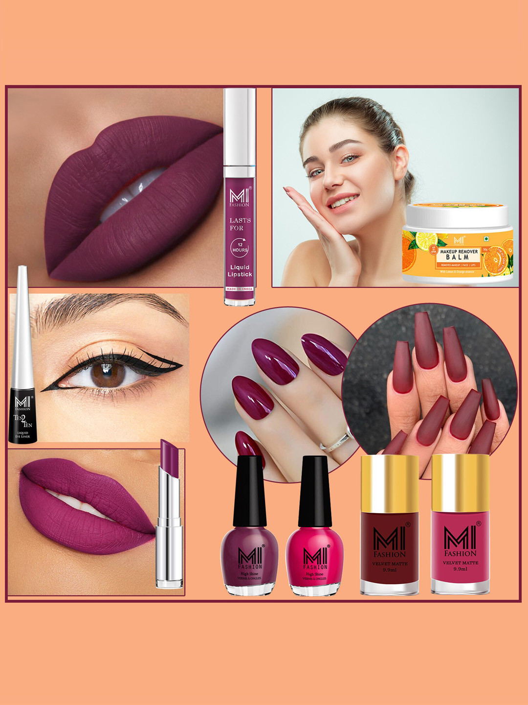 MI FASHION 8 Pcs Premium Makeup Gift Set - Combo B161