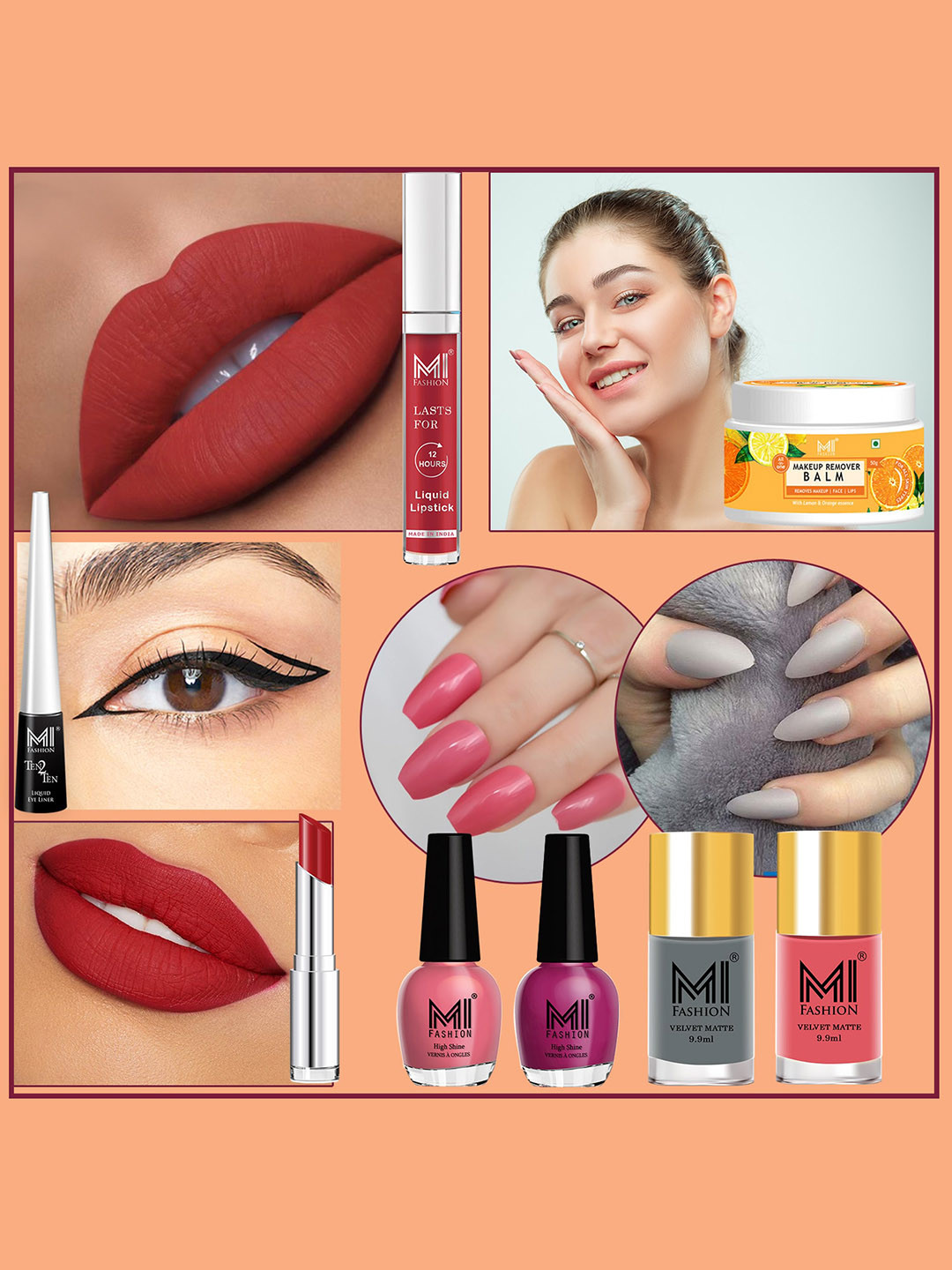 MI FASHION 8 Pcs Premium Makeup Gift Set - Combo B159