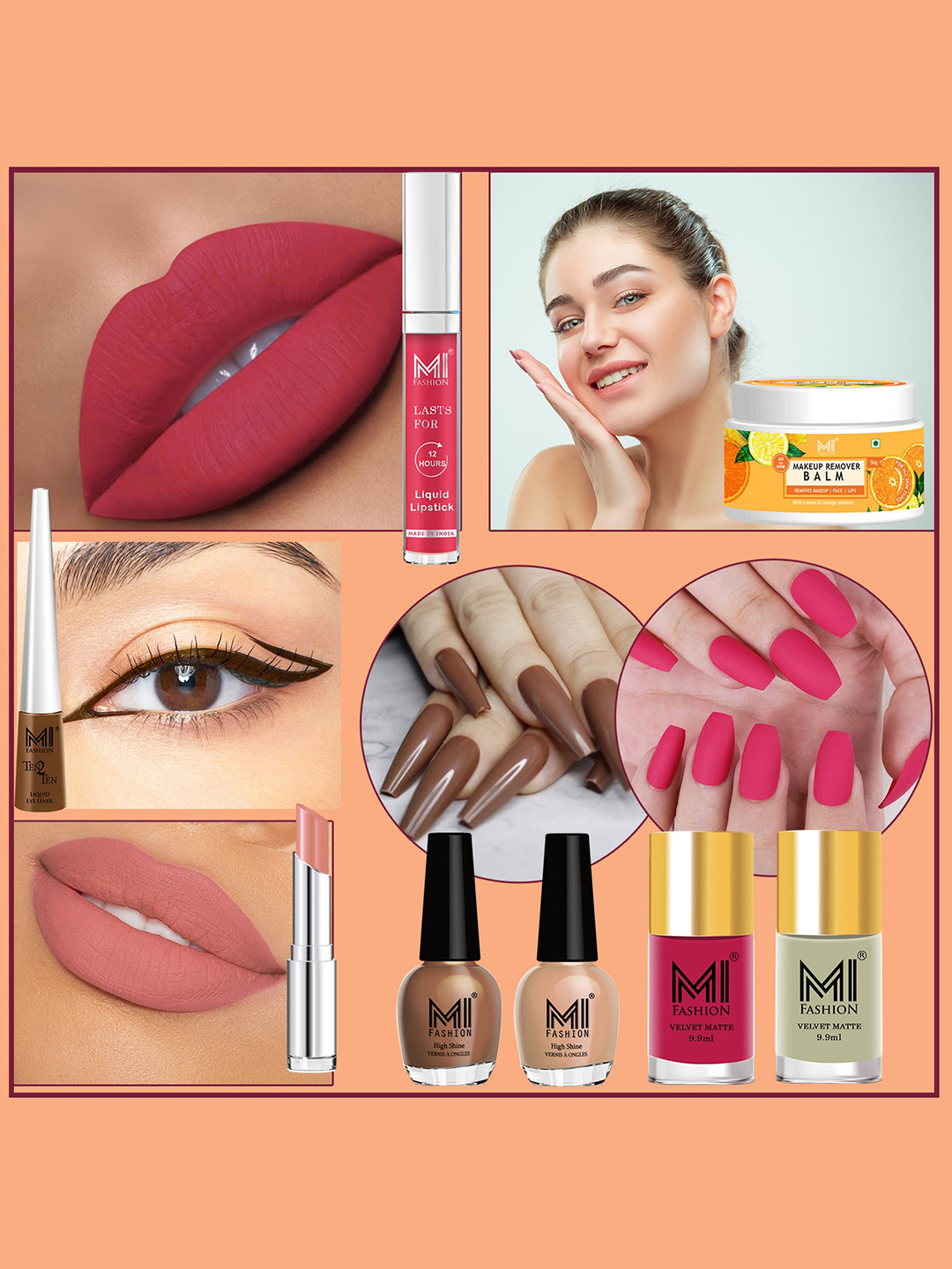 MI FASHION 8 Pcs Premium Makeup Gift Set - Combo B232