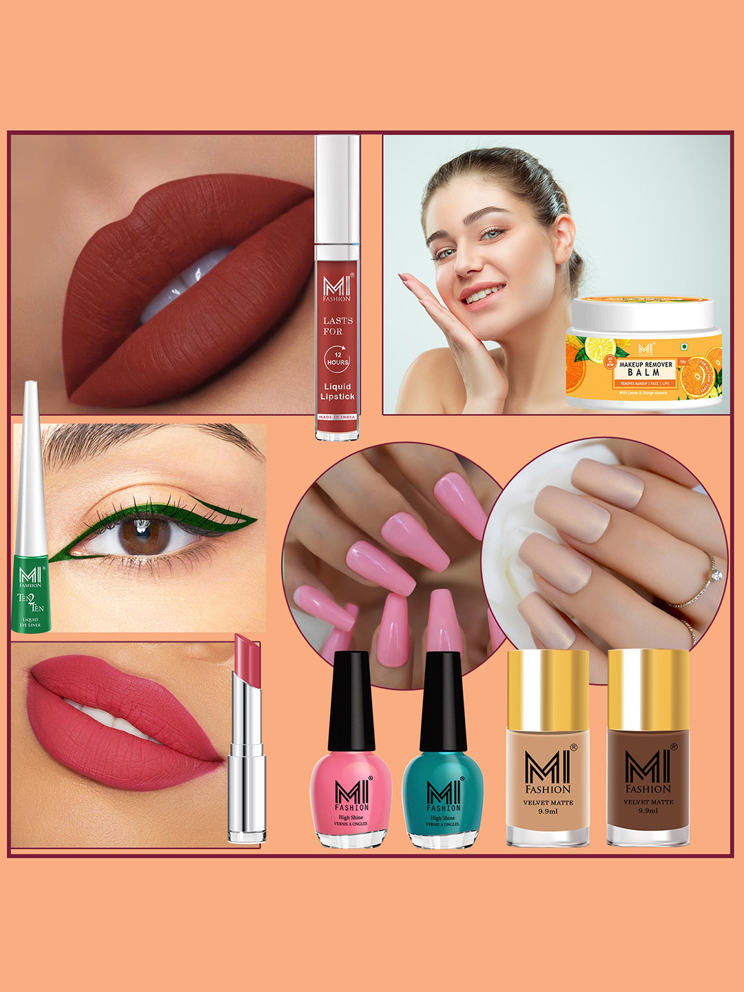 MI FASHION 8 Pcs Premium Makeup Gift Set - Combo B188