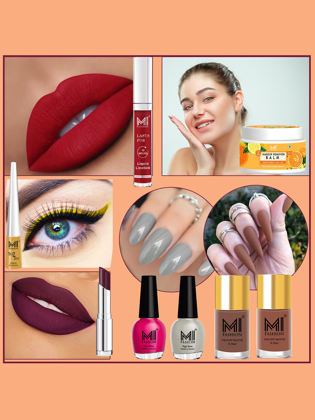 MI FASHION 8 Pcs Premium Makeup Gift Set - Combo B167