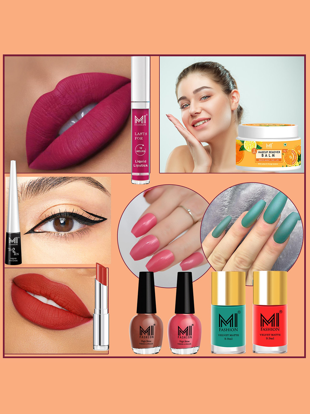 MI FASHION 8 Pcs Premium Makeup Gift Set - Combo B223