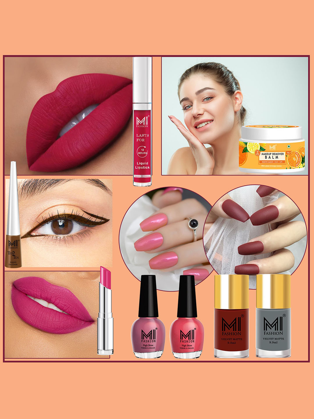 MI FASHION 8 Pcs Premium Makeup Gift Set - Combo B230