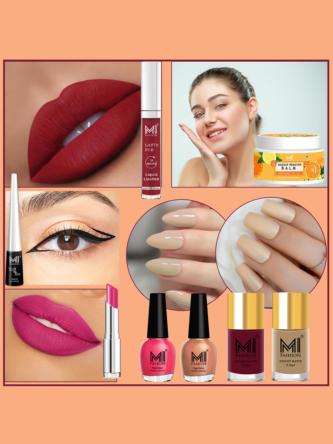 MI FASHION 8 Pcs Makeup Gift Set - Combo B212