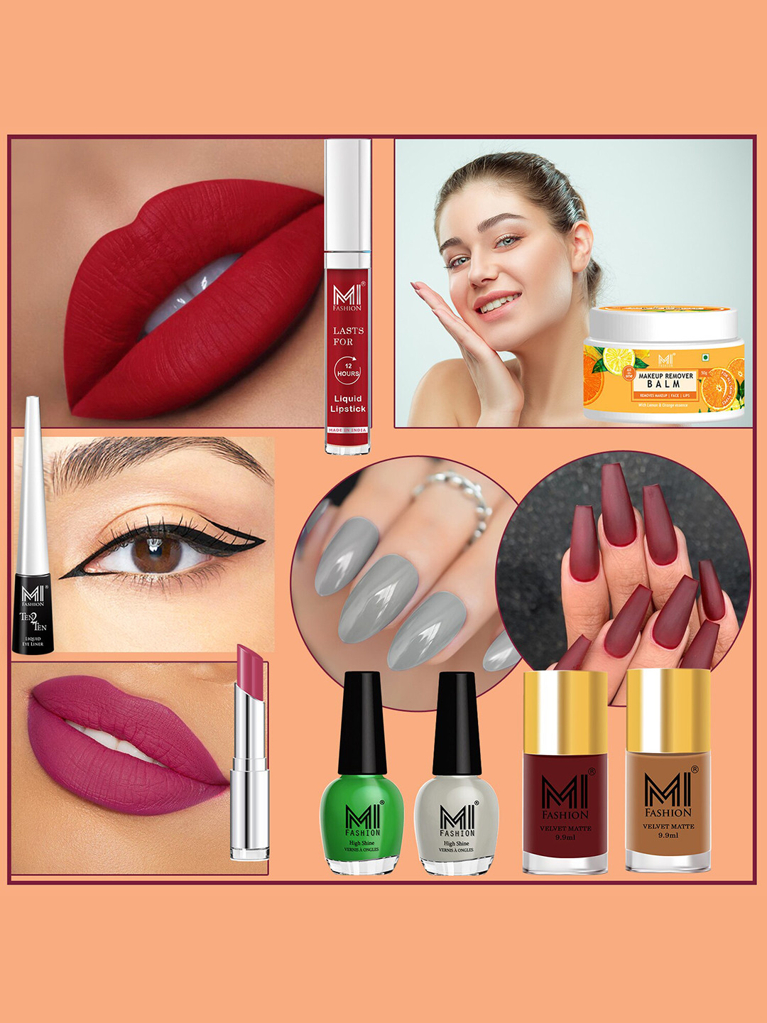 MI FASHION 8 Pcs Makeup Gift Set - Combo B160