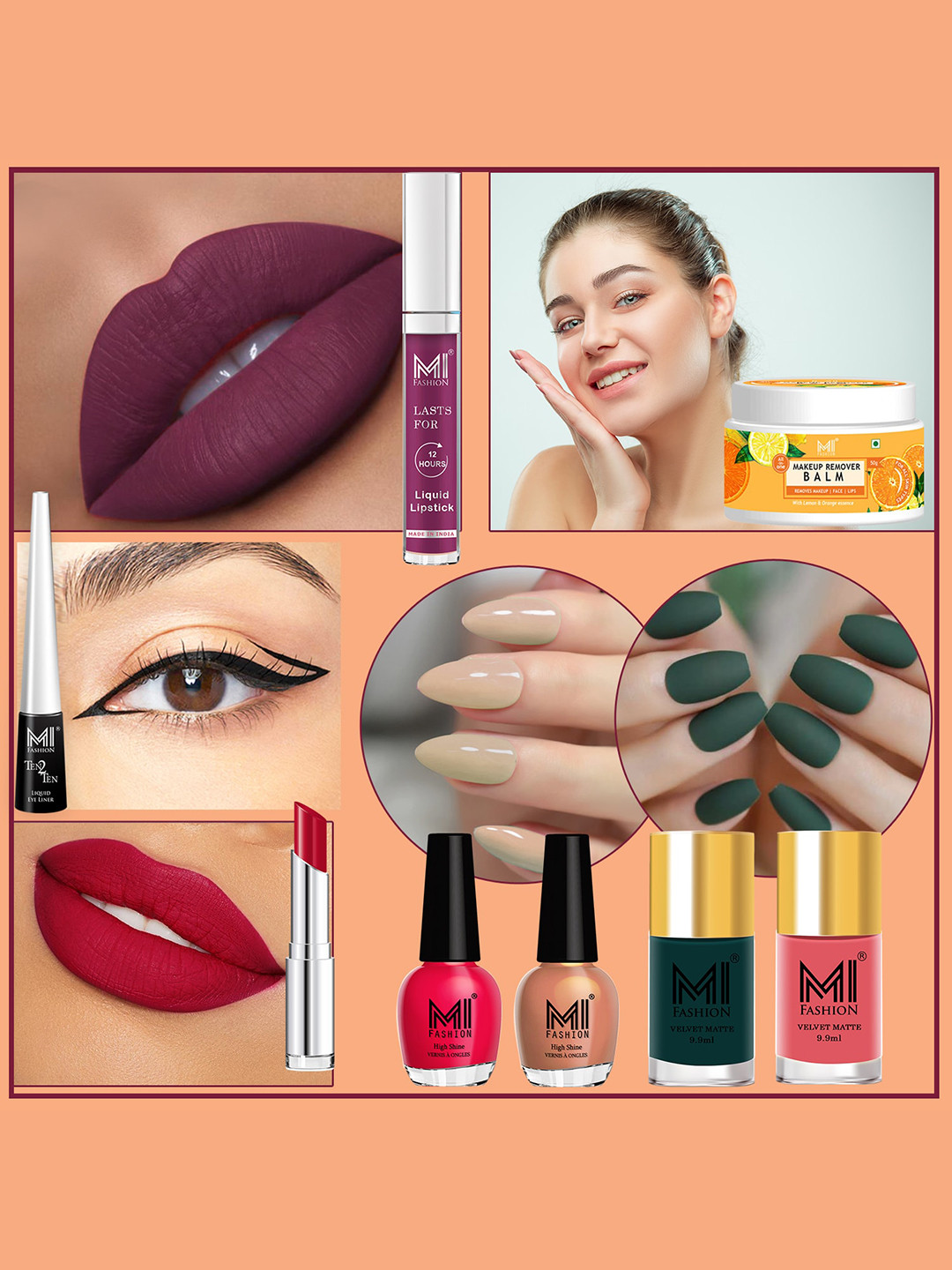 MI FASHION 8 Pcs Makeup Gift Set - Combo B204