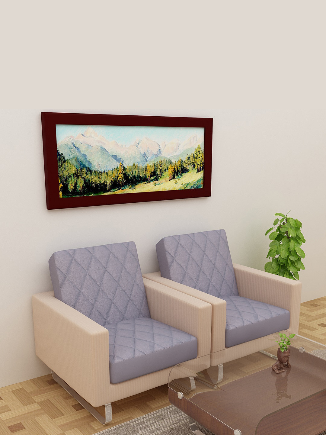 DREAM CARE Grey Patterned Quilted 2- Seater Waterproof & Stretchable 2 Seater Cotton Sofa Covers