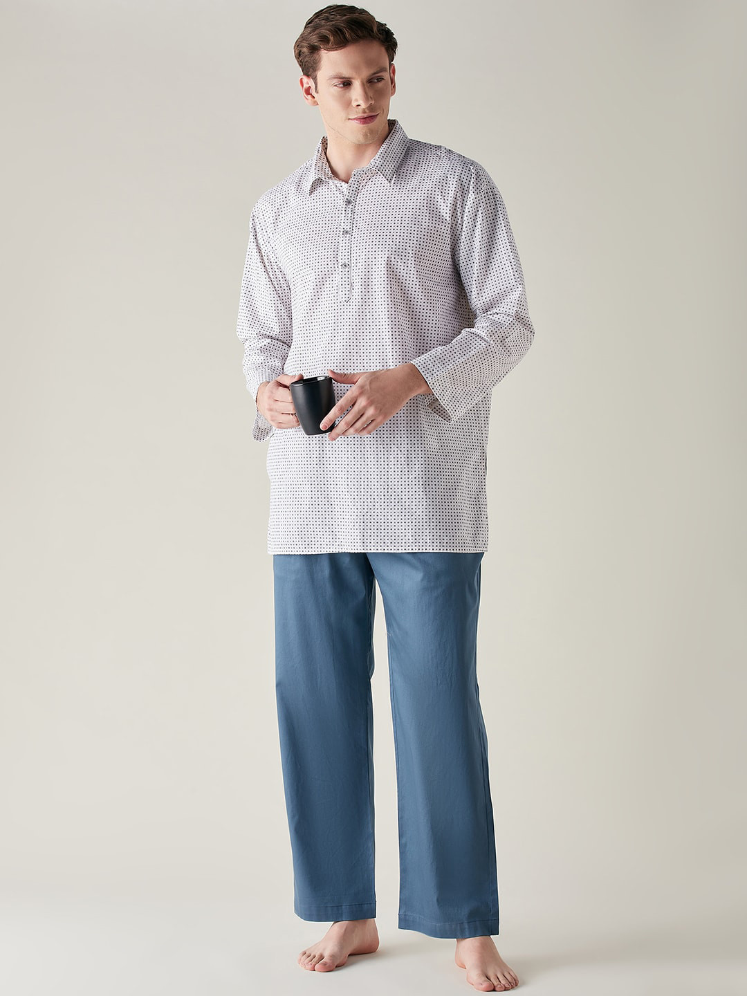 The Kaftan Company Printed Pure Cotton Night Suit