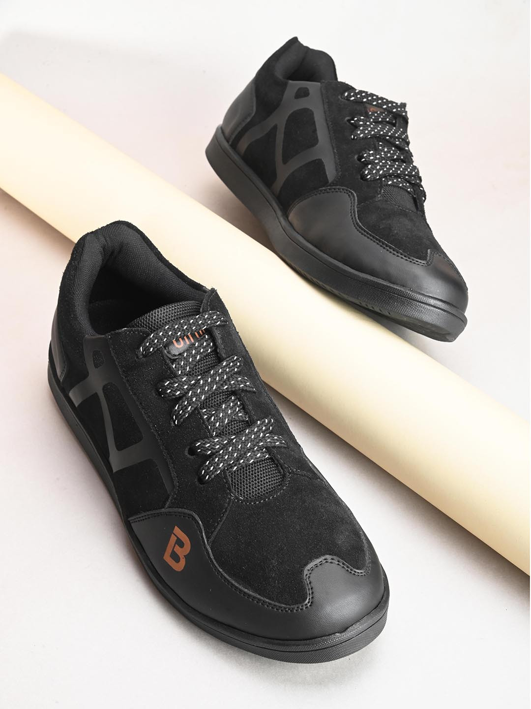 birgos Men Leather Lace-Up Sneakers