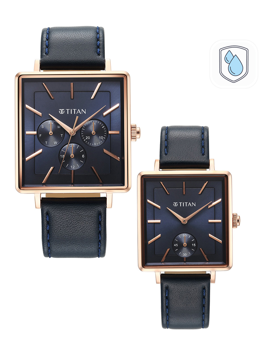 Titan Dial & Leather Straps Analogue His & Her Analogue Watch 9400594205WL01