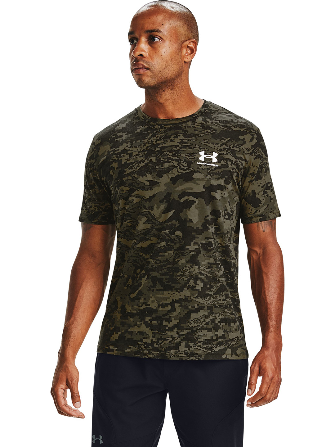 UNDER ARMOUR Camouflage Print Short Sleeve Loose T-shirt