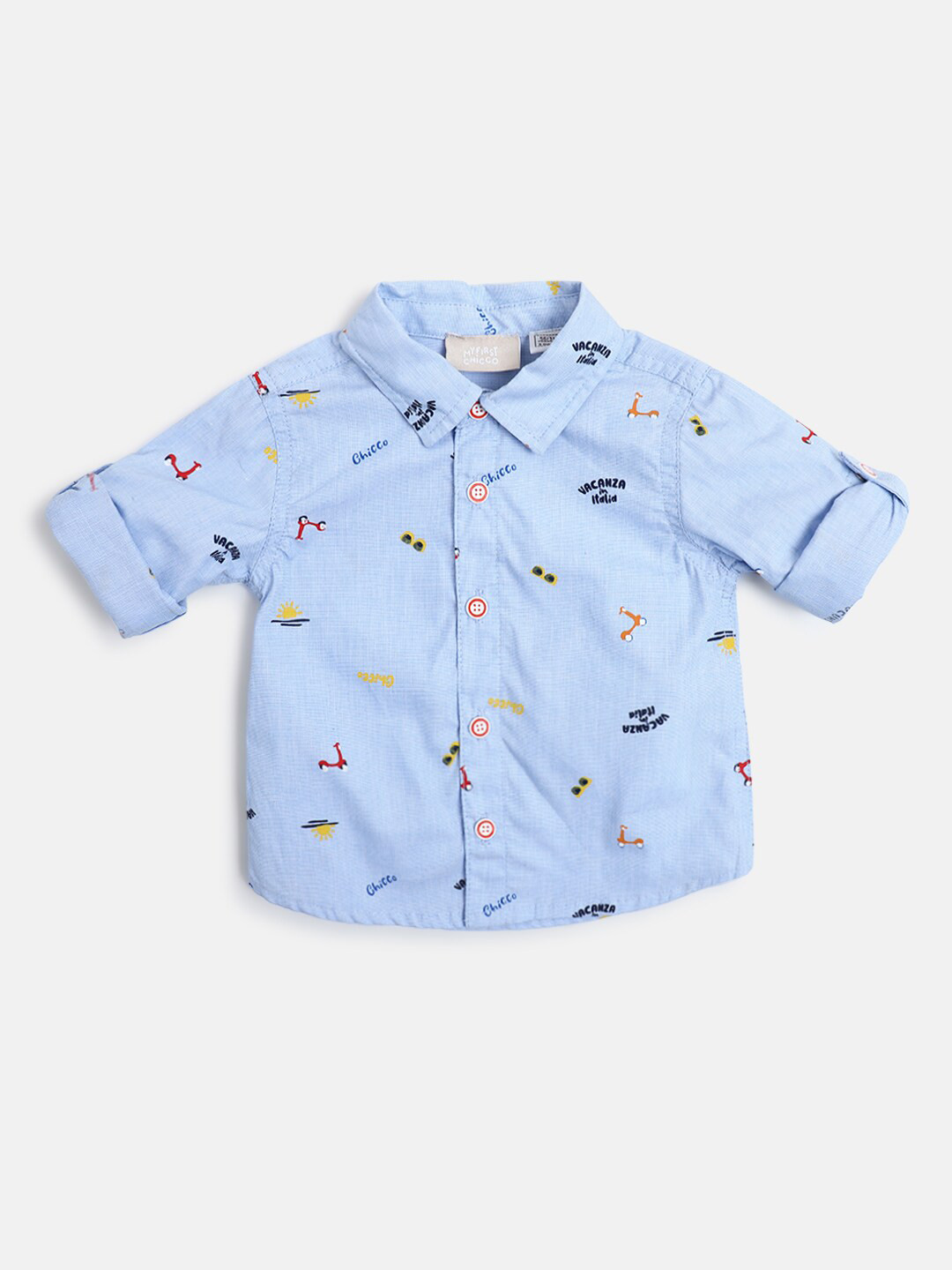 Chicco Boys Brand Logo Printed Cotton Casual Shirt