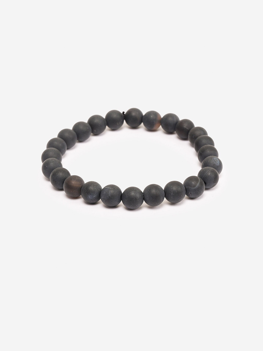 BuckleUp Onyx Round Bead Elasticated Slip-On Bracelet