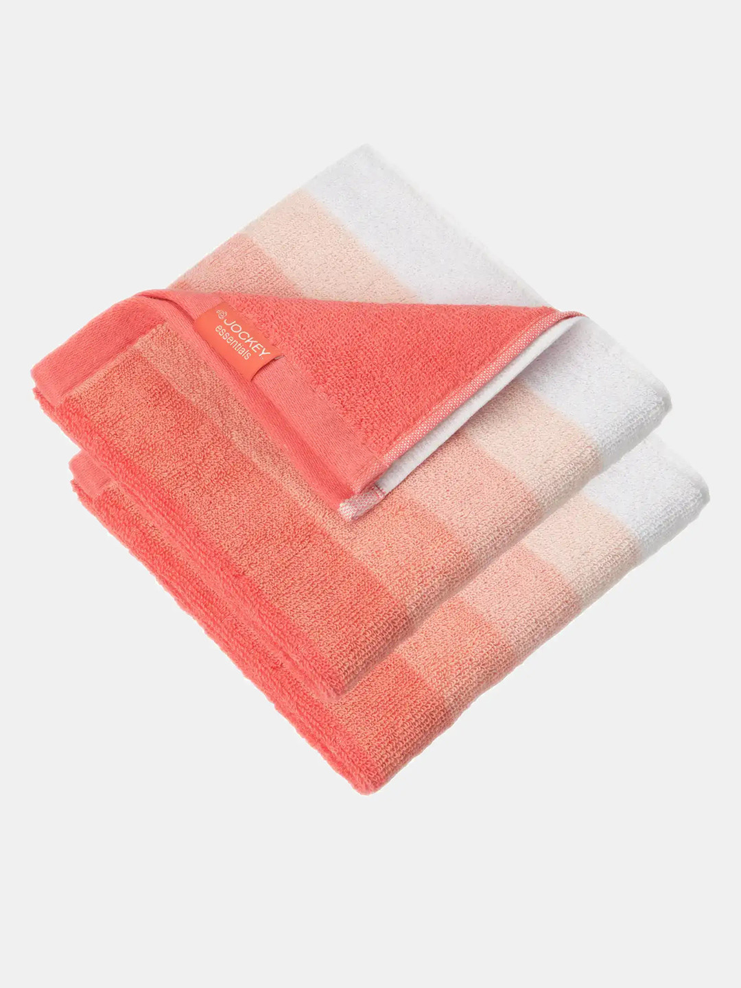 Jockey Pack Of 2 Cotton Terry Ultrasoft and Durable Striped Hand Towel-T205