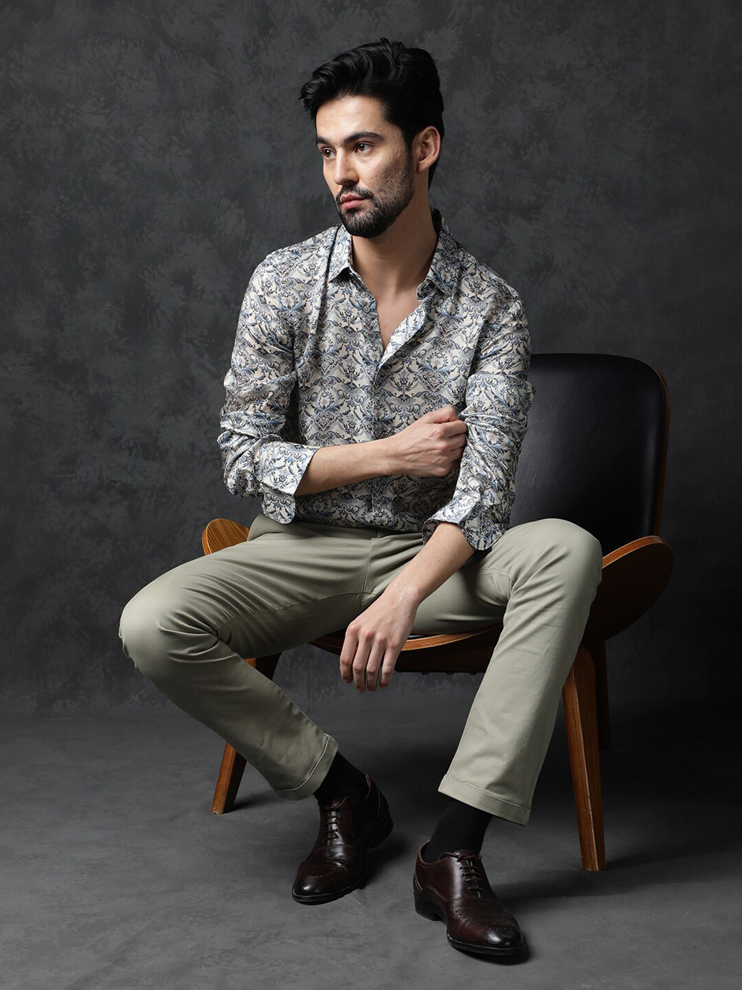 RARE RABBIT Men Montor Slim Fit Ethnic Motifs Printed Shirt