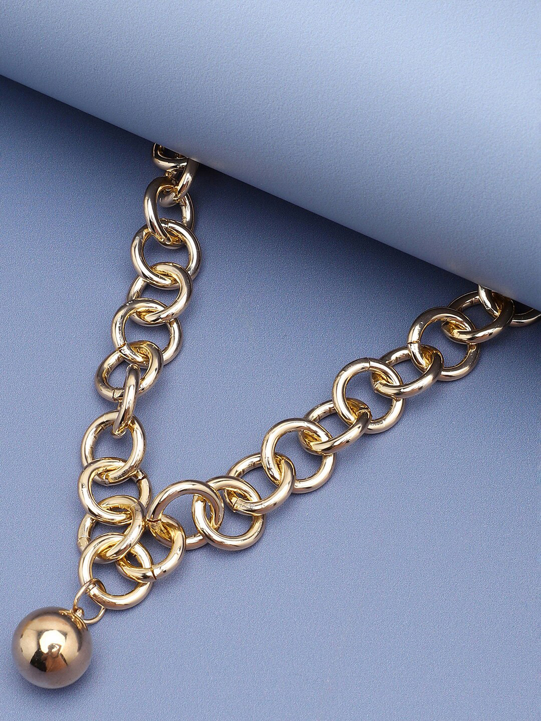 SOHI Gold-Plated Statement Party Necklace