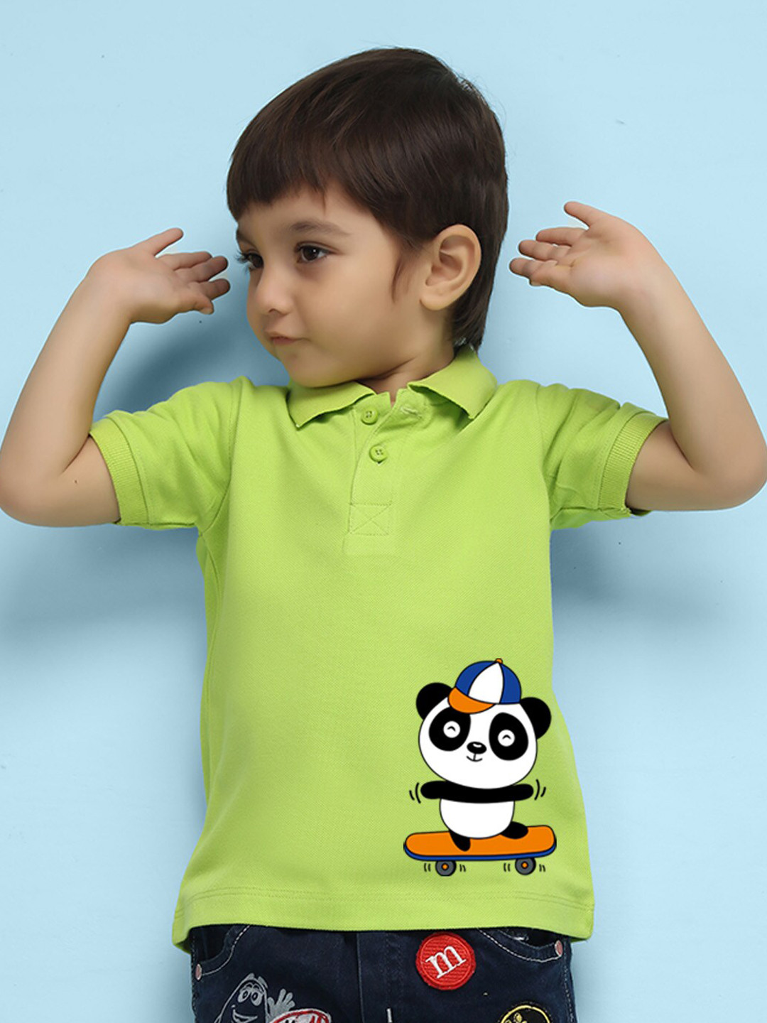 NUSYL Boys Kung Fu Panda Polo Collar T-shirt