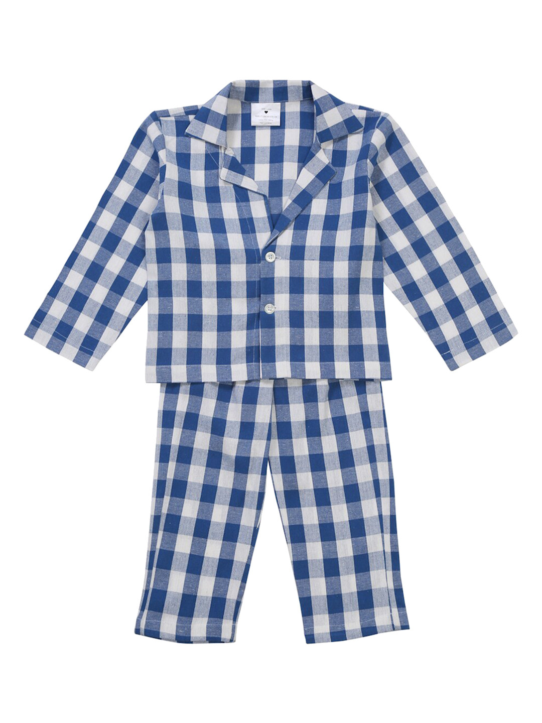 Little Musketeer Boys Checks Pure Cotton Night Suit