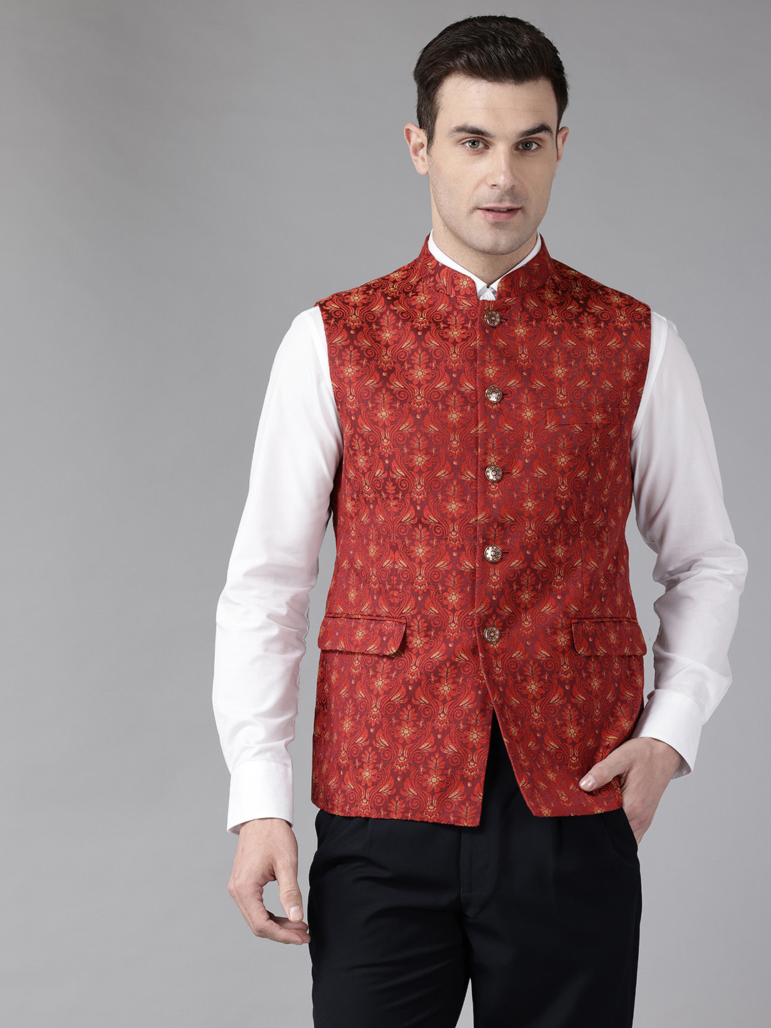 Van Heusen Ethnic Motifs Woven Design Party Nehru Jackets