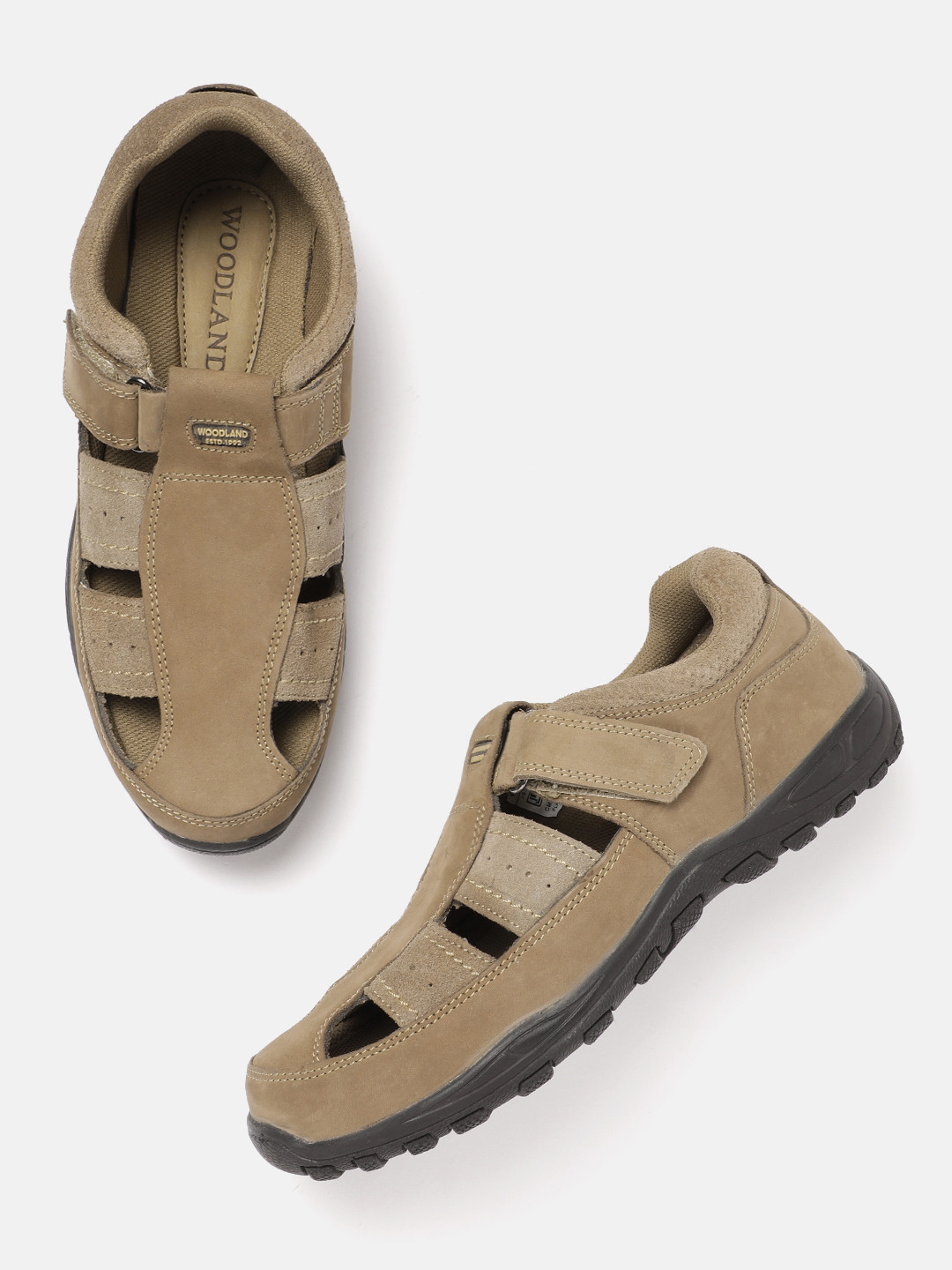 Woodland Men Leather Shoe-Style Sandals