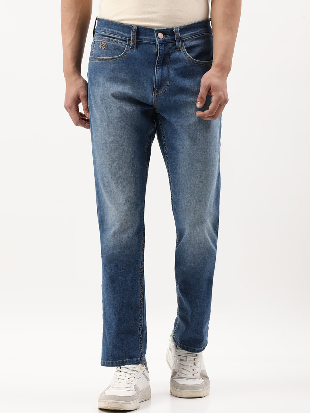 Lee Men Mid-Rise Heavy Fade Stretchable Cotton ???????Jeans