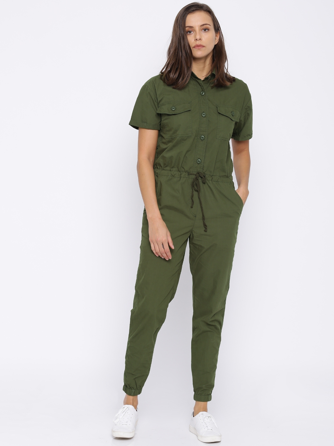 forever 21 olive jumpsuit