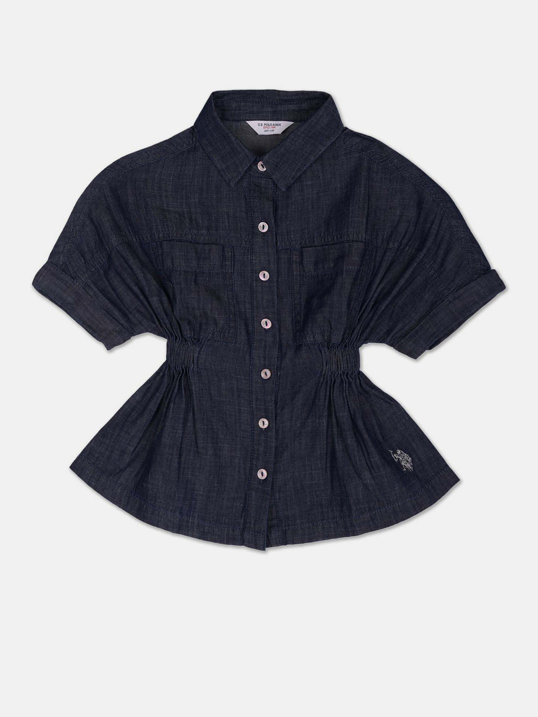 U.S. Polo Assn. Kids Girls Cotton Shirt Dress