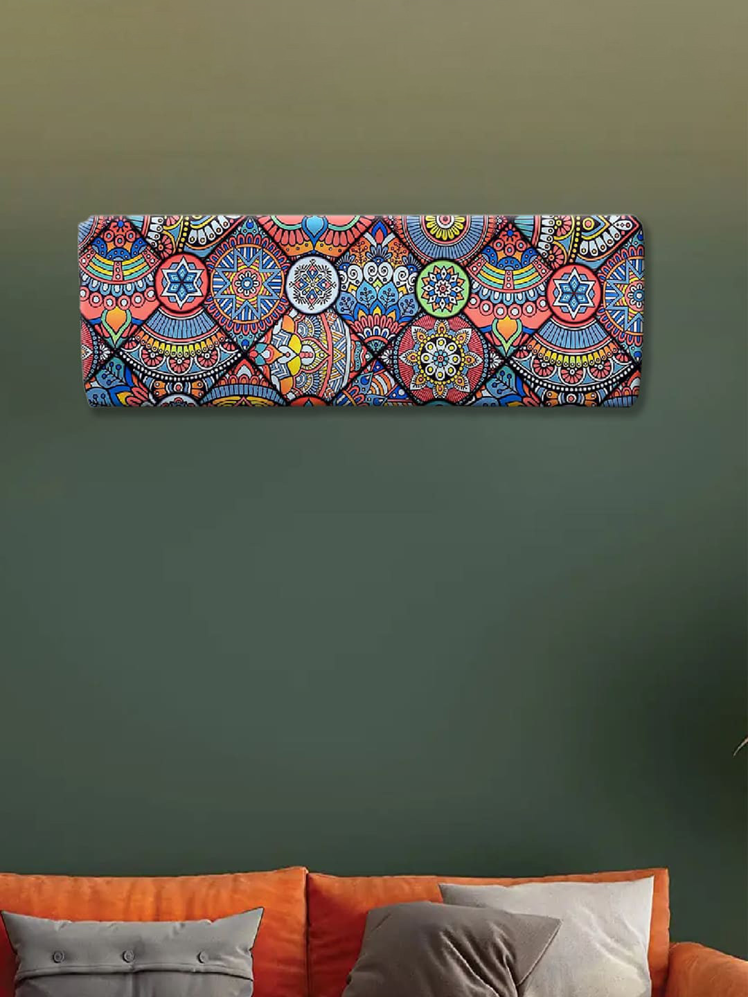 Kuber Industries Blue & Red Digital Printed AC Cover