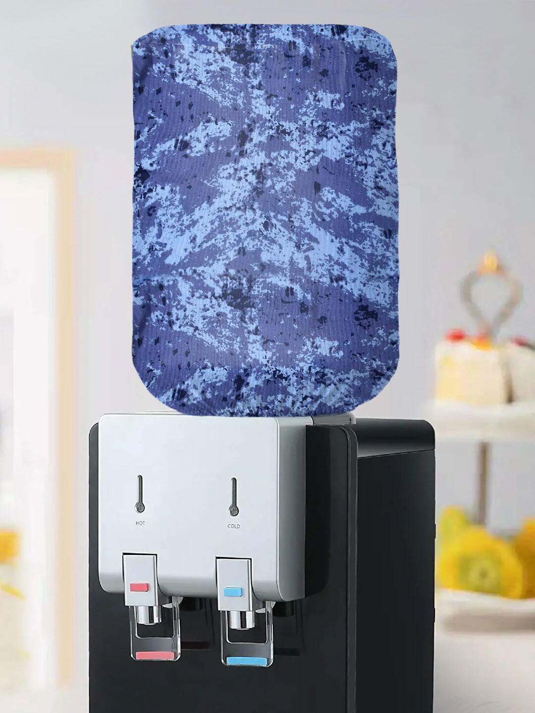 Kuber Industries Navy Blue Abstract Printed Water Dispenser Bottle Cover 20 L