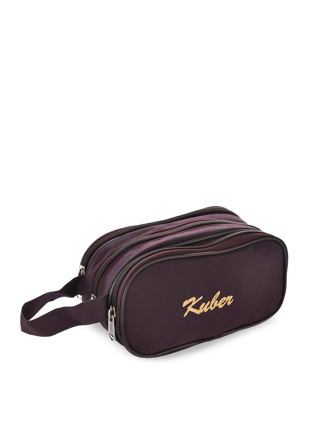 Kuber Industries Wine Logo-Printed Detail Rexine Toiletry Organizer With Carrying Strap