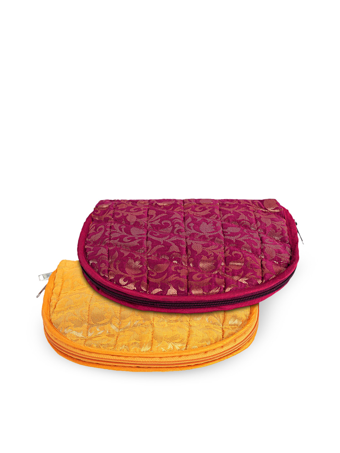 Kuber Industries Yellow & Pink 2 Pcs Woven Design Storage Organiser