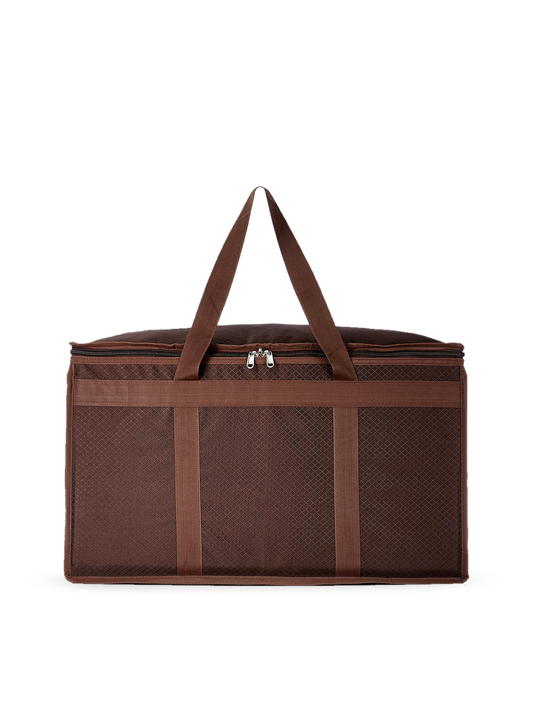 Kuber Industries Brown Print Waterproof Rexine Large Storage Bag Organiser With Handle
