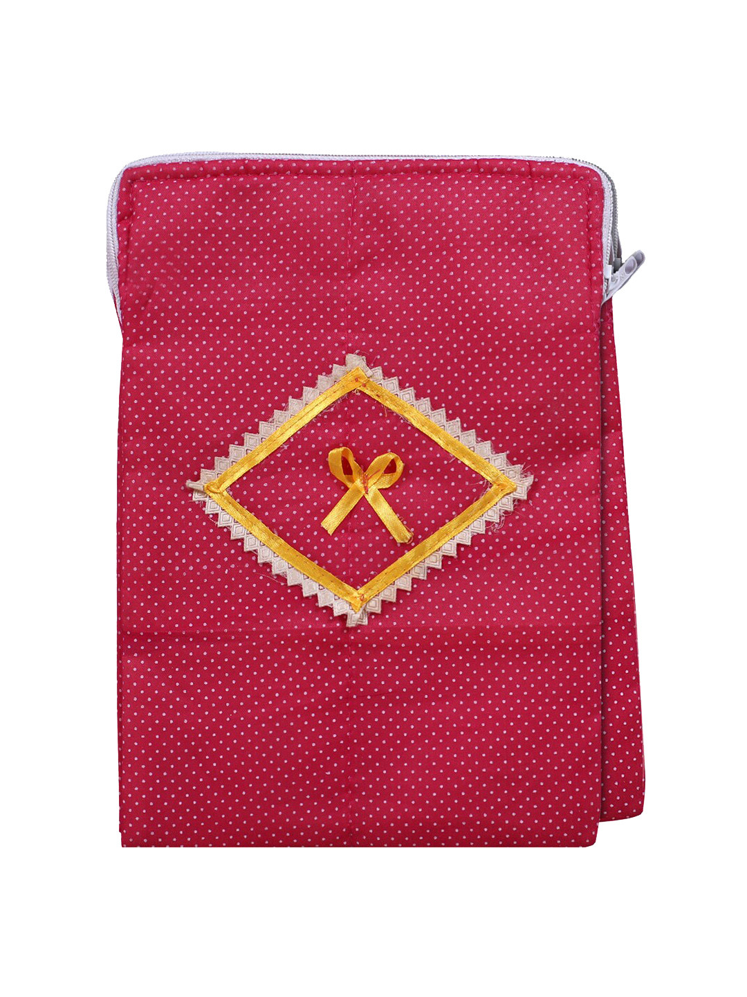Kuber Industries Pink & White Printed Cotton Waterproof Undergarments Organizer