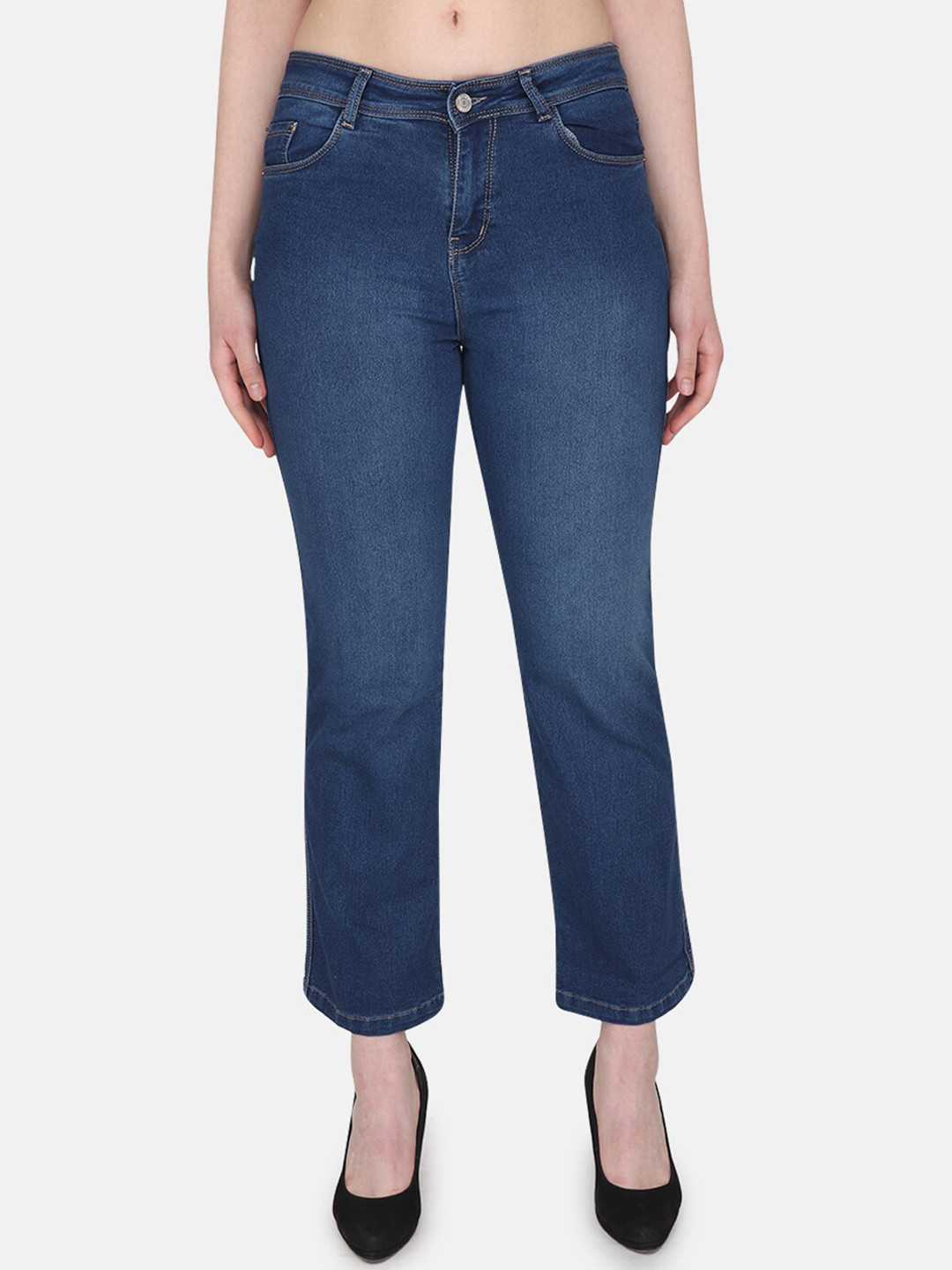 Steele Women Comfort Slim Fir Mid-Rise Light Fade Stretchable Pure Cotton Jeans