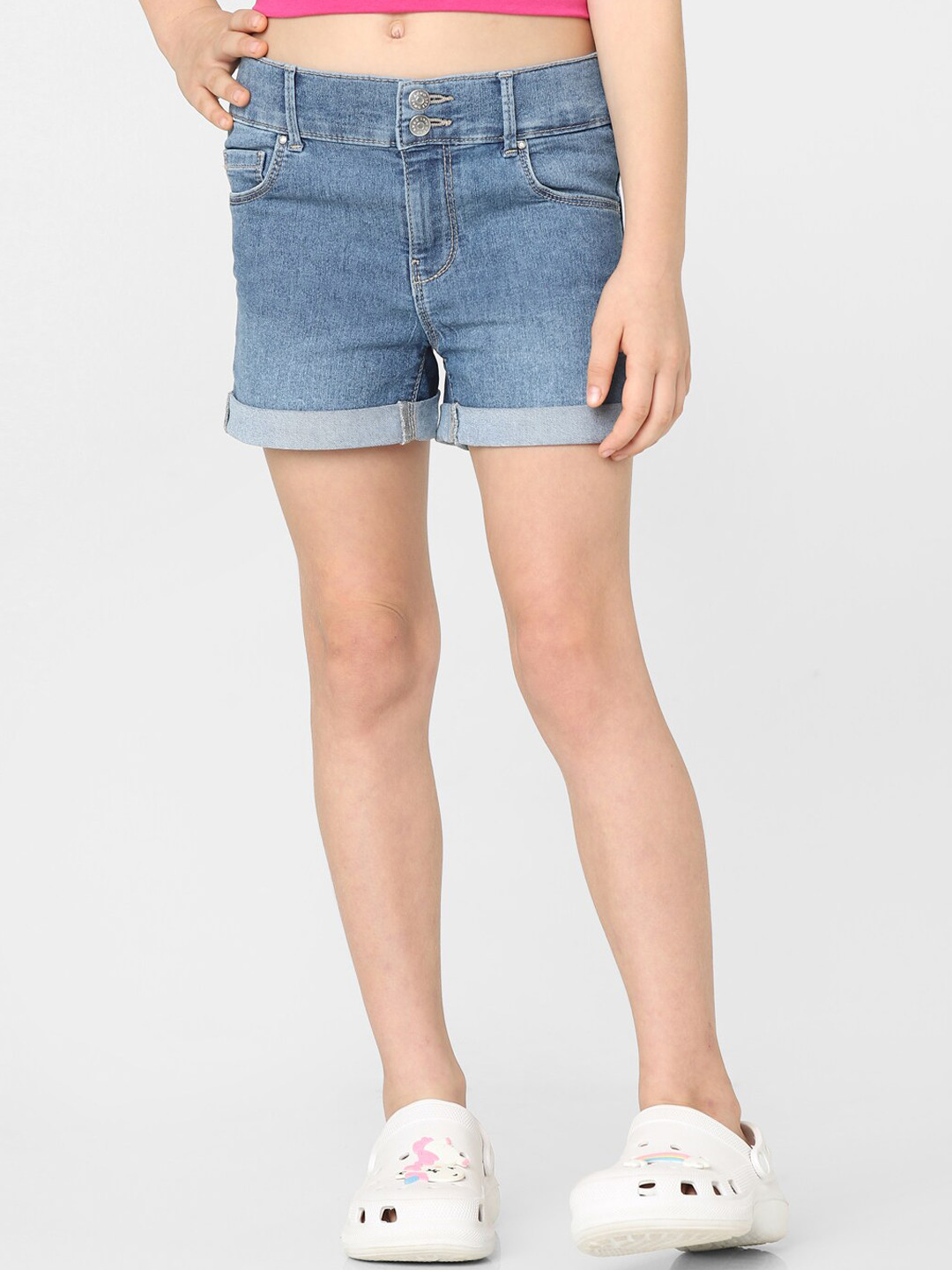 KIDS ONLY Girls Blue Washed Denim Shorts