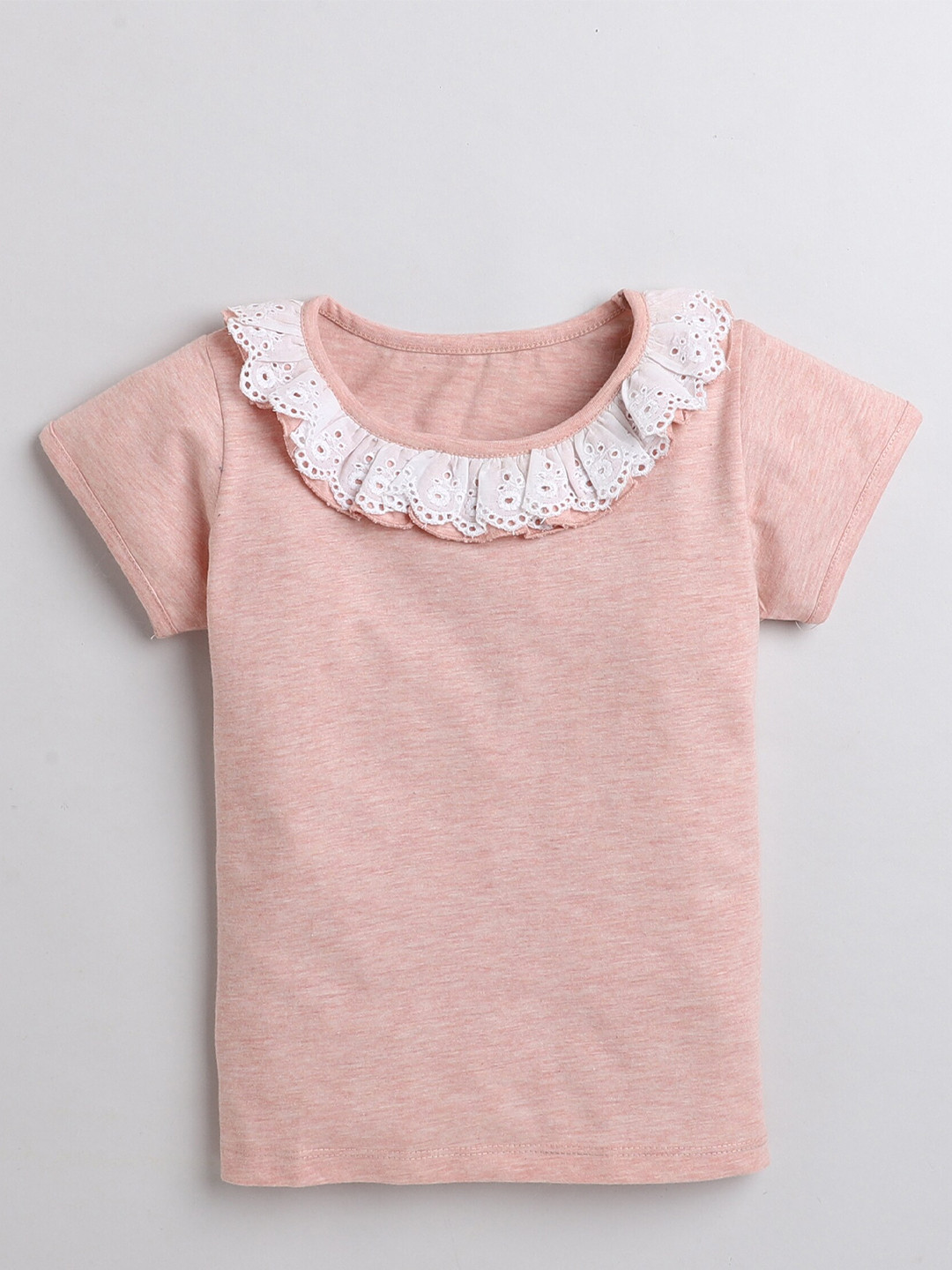 AWW HUNNIE Girls Round Neck Lace-Ups Top