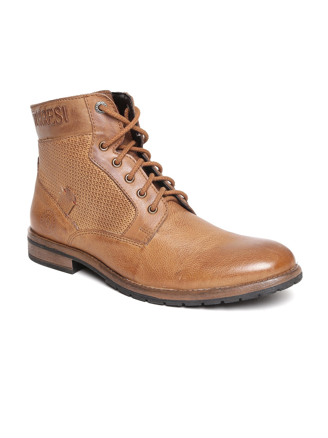 Alberto Torresi Men Brown Leather High Top Flat Boots