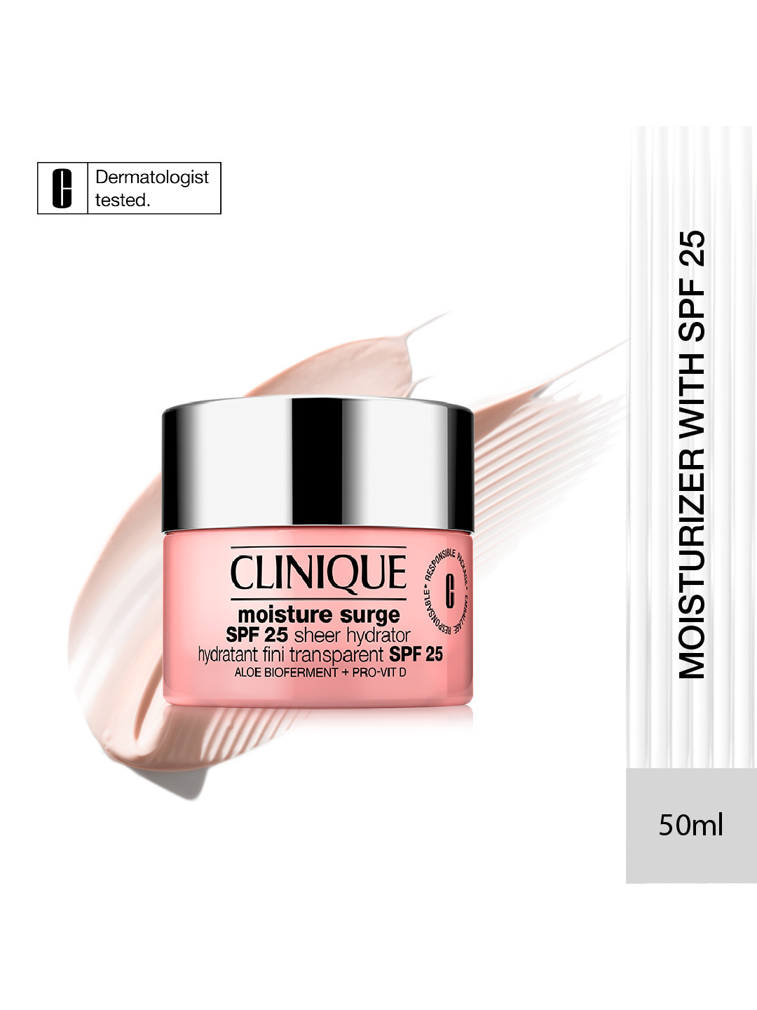 Clinique Moisture Surge SPF25 Sheer Hydrator Face Moisturiser with Aloe Bioferment - 50ml