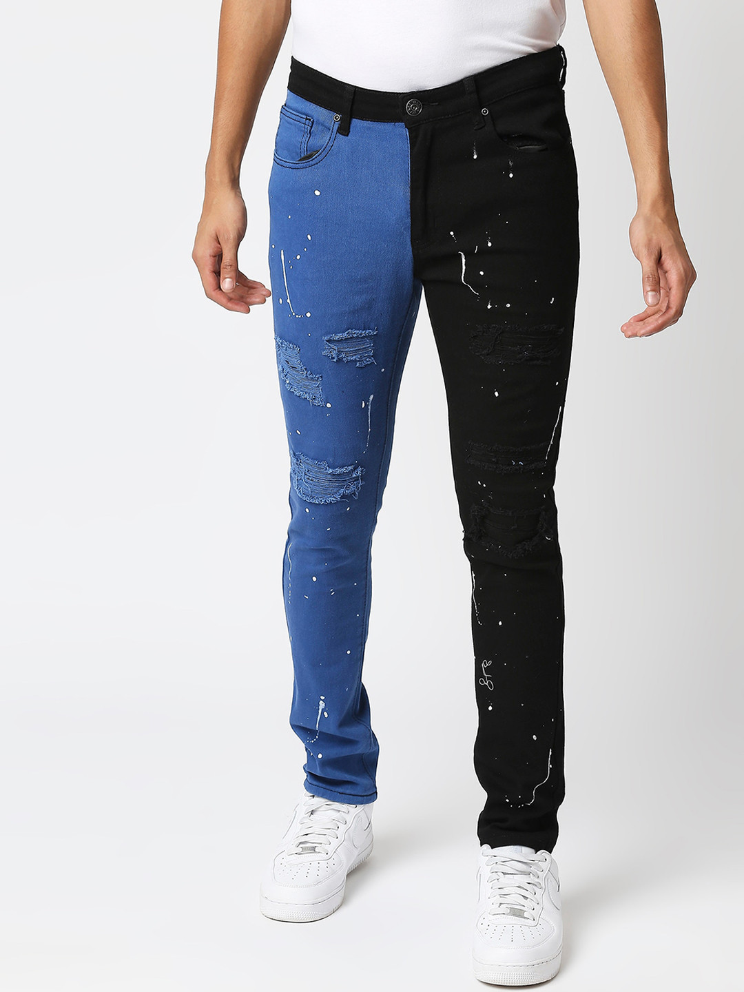 WAIMEA Men Mildly Distressed No Fade Slim Fit Mid-Rise Stretchable Jeans