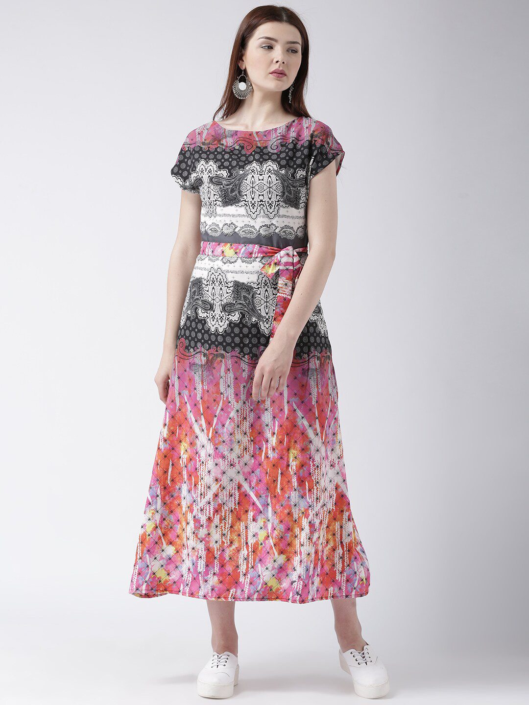 DODO & MOA Abstract Printed Crepe Midi Dress
