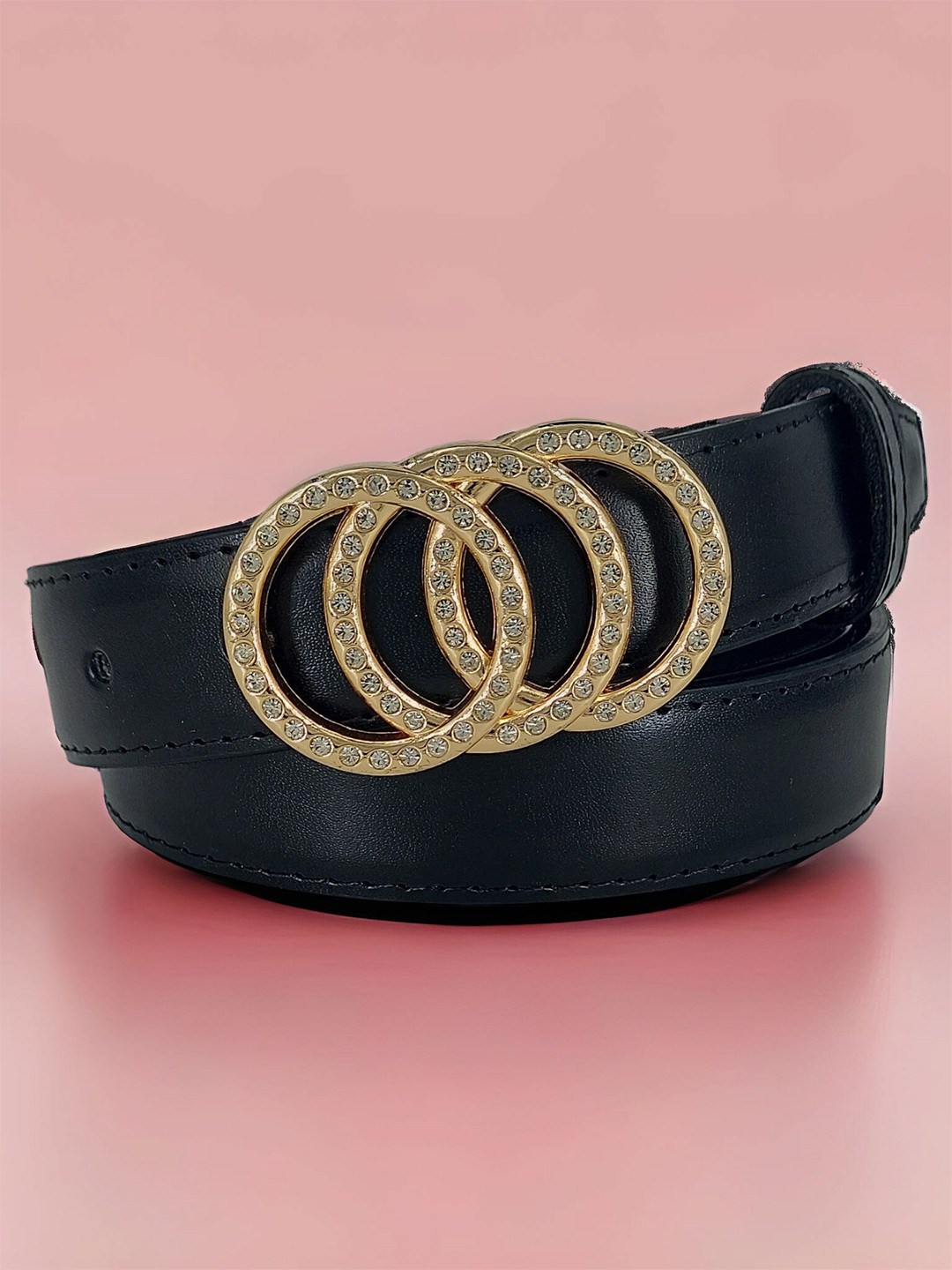 ZORO Women Vegan Leather Push Pin Wide Casual Belt