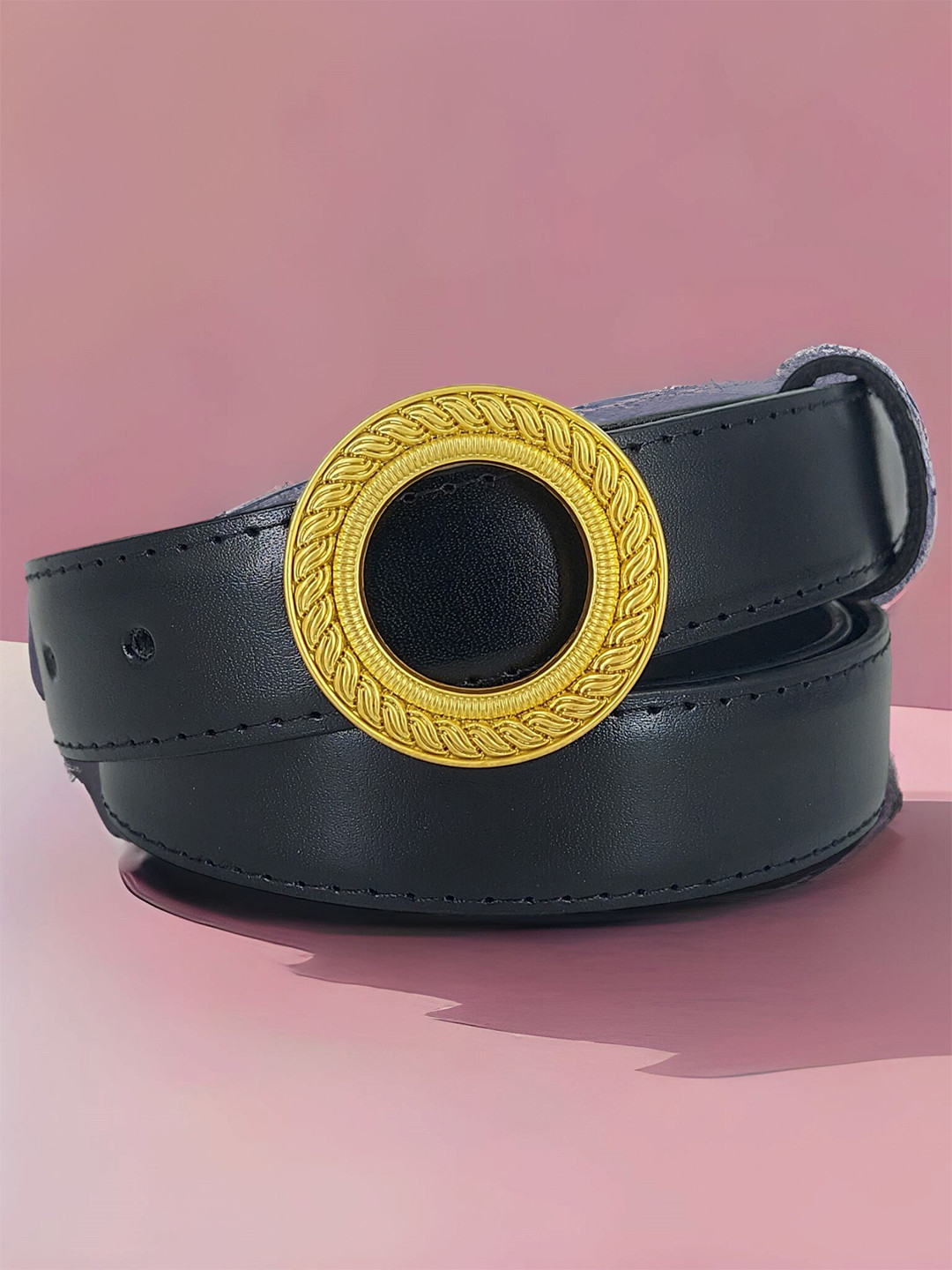 ZORO Women Pu Leather Push Pin Belt