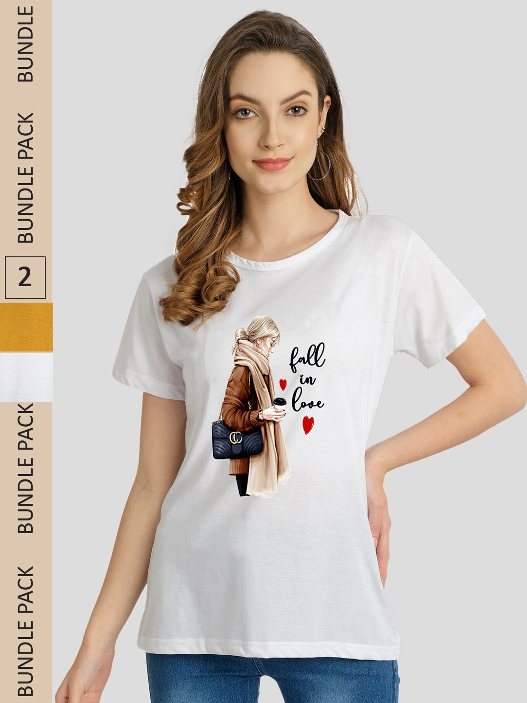 CHOZI Pack Of 2 Round Neck Graphic Printed Running Cotton T-shirt