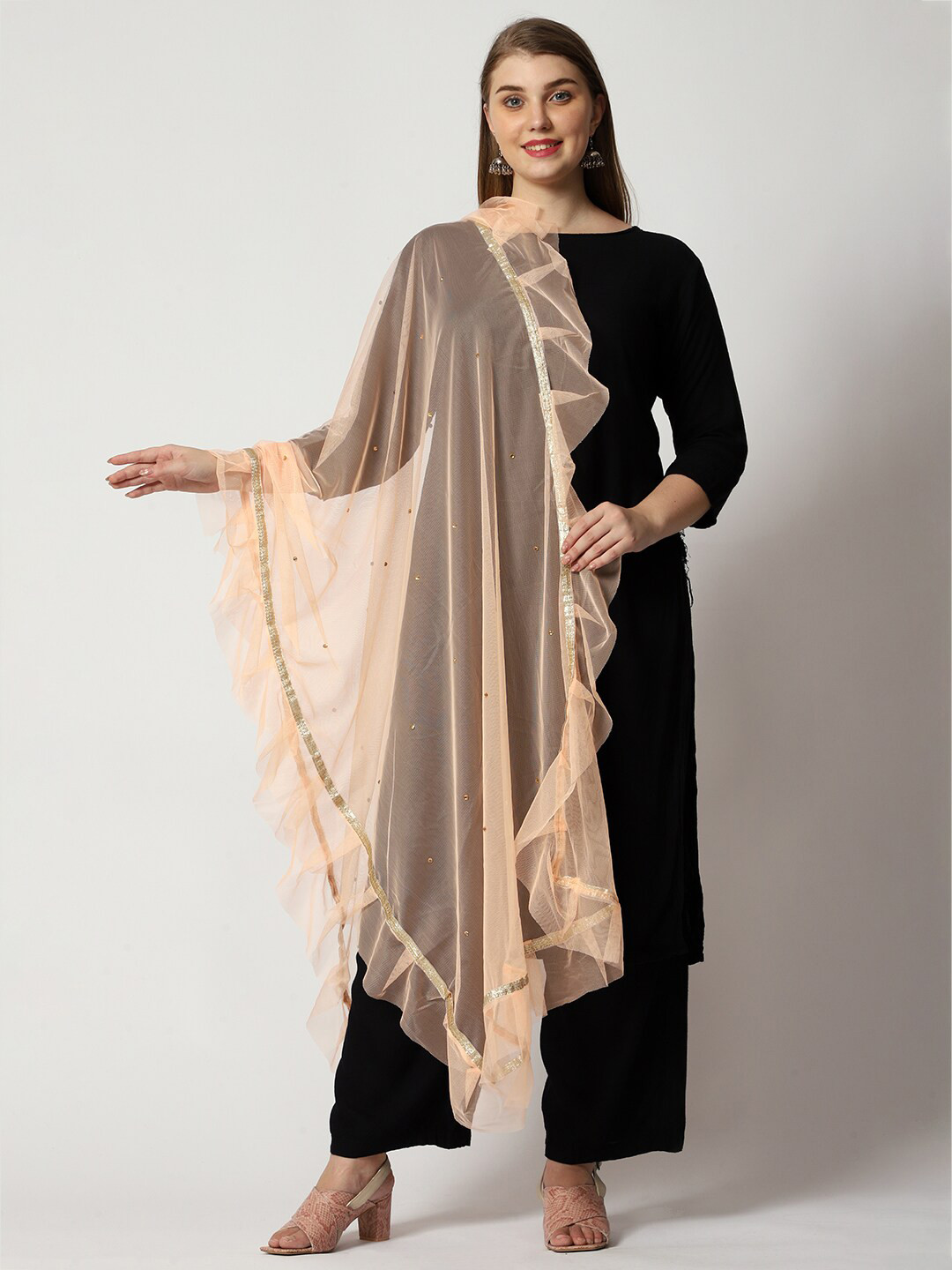 WEAVERS VILLA Ethnic Motifs Embroidered Dupatta