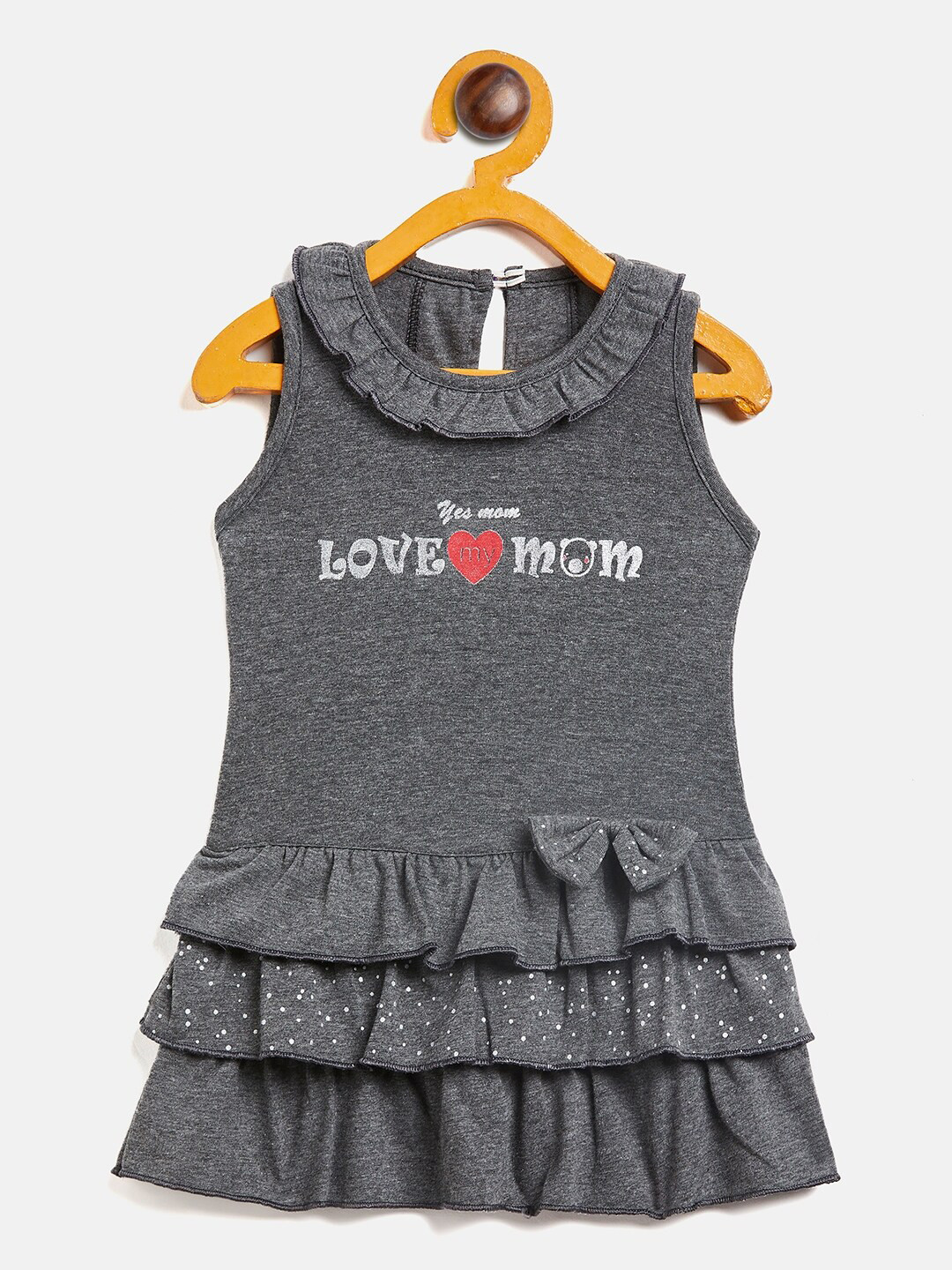 Camey Girls Printed Drop-Waist Ruffled Cotton A-Line Dress